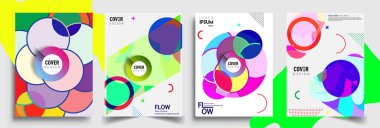 Modern soyut kaplama setleri. Cool gradient şekilleri bileşimi, vektör tasarımı kapsar.