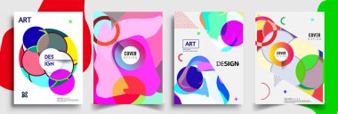 Modern soyut kaplama setleri. Cool gradient şekilleri bileşimi, vektör tasarımı kapsar.