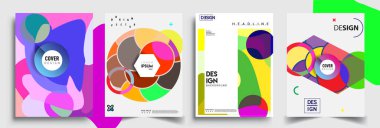 Modern soyut kaplama setleri. Cool gradient şekilleri bileşimi, vektör tasarımı kapsar.