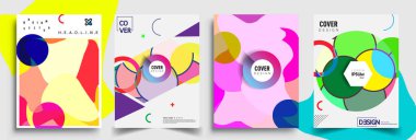 Modern soyut kaplama setleri. Cool gradient şekilleri bileşimi, vektör tasarımı kapsar.