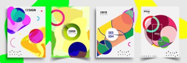 Modern soyut kaplama setleri. Cool gradient şekilleri bileşimi, vektör tasarımı kapsar.