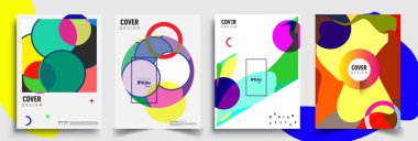 Modern soyut kaplama setleri. Cool gradient şekilleri bileşimi, vektör tasarımı kapsar.