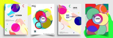 Modern soyut kaplama setleri. Cool gradient şekilleri bileşimi, vektör tasarımı kapsar.