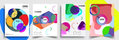 Modern soyut kaplama setleri. Cool gradient şekilleri bileşimi, vektör tasarımı kapsar.