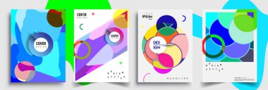 Modern soyut kaplama setleri. Cool gradient şekilleri bileşimi, vektör tasarımı kapsar.
