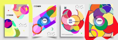 Modern soyut kaplama setleri. Cool gradient şekilleri bileşimi, vektör tasarımı kapsar.