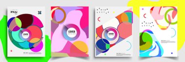 Modern soyut kaplama setleri. Cool gradient şekilleri bileşimi, vektör tasarımı kapsar.