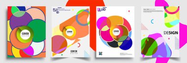 Modern soyut kaplama setleri. Cool gradient şekilleri bileşimi, vektör tasarımı kapsar.