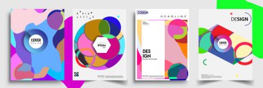 Modern soyut kaplama setleri. Cool gradient şekilleri bileşimi, vektör tasarımı kapsar.