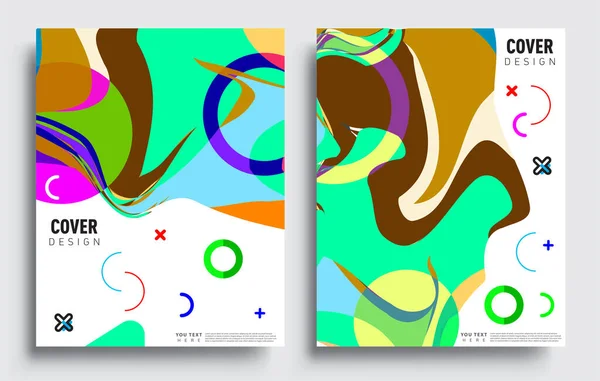 Modern Abstrait Couvre Les Décors Composition Formes Gradient Frais Conception — Image vectorielle
