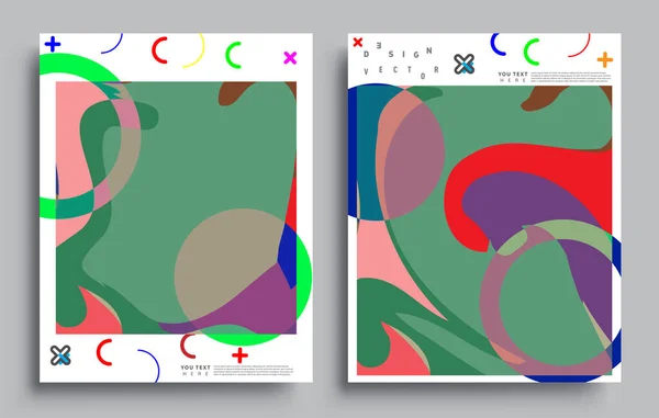 Moderne Abstracte Omslagen Cool Gradiënt Vormen Samenstelling Vector Covers Ontwerp — Stockvector