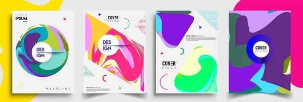 Moderne Abstracte Hoezen Cool Gradiënt Vormen Samenstelling Vector Covers Ontwerp — Stockvector