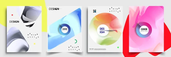 Moderne Abstracte Hoezen Cool Gradiënt Vormen Samenstelling Vector Covers Ontwerp — Stockvector