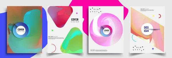 Moderne Abstracte Hoezen Cool Gradiënt Vormen Samenstelling Vector Covers Ontwerp — Stockvector