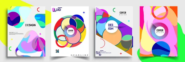 Moderne Abstracte Omslagen Cool Gradiënt Vormen Samenstelling Vector Covers Ontwerp — Stockvector