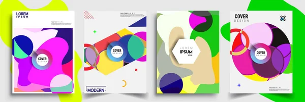 Moderne Abstracte Omslagen Cool Gradiënt Vormen Samenstelling Vector Covers Ontwerp — Stockvector