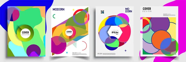 Moderne Abstracte Omslagen Cool Gradiënt Vormen Samenstelling Vector Covers Ontwerp — Stockvector