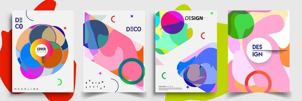 Moderne Abstracte Omslagen Cool Gradiënt Vormen Samenstelling Vector Covers Ontwerp — Stockvector