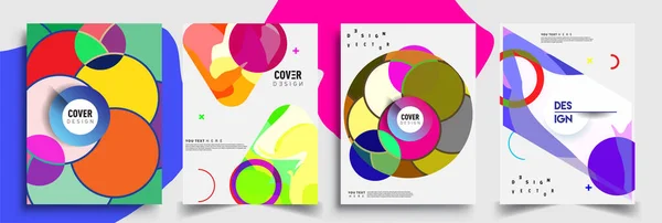 Moderne Abstracte Hoezen Cool Gradiënt Vormen Samenstelling Vector Covers Ontwerp — Stockvector