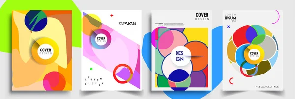 Moderne Abstracte Hoezen Cool Gradiënt Vormen Samenstelling Vector Covers Ontwerp — Stockvector