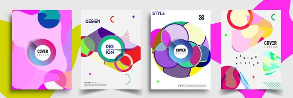 Moderne Abstracte Hoezen Cool Gradiënt Vormen Samenstelling Vector Covers Ontwerp — Stockvector