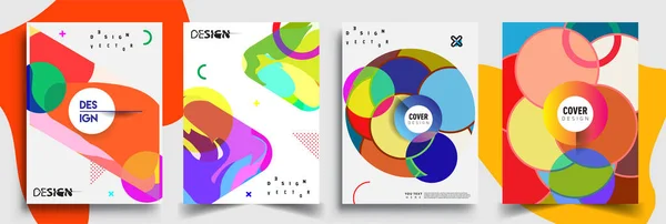 Moderne Abstracte Hoezen Cool Gradiënt Vormen Samenstelling Vector Covers Ontwerp — Stockvector