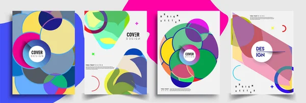 Moderne Abstracte Hoezen Cool Gradiënt Vormen Samenstelling Vector Covers Ontwerp — Stockvector