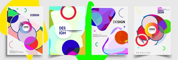 Moderne Abstracte Hoezen Cool Gradiënt Vormen Samenstelling Vector Covers Ontwerp — Stockvector