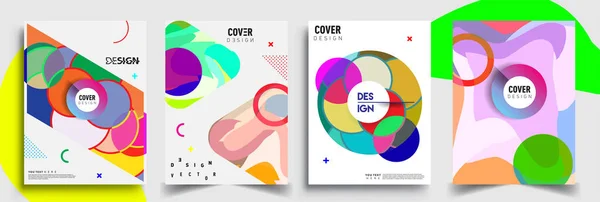 Moderne Abstracte Hoezen Cool Gradiënt Vormen Samenstelling Vector Covers Ontwerp — Stockvector