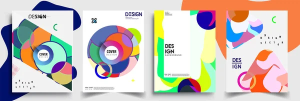 Moderne Abstracte Hoezen Cool Gradiënt Vormen Samenstelling Vector Covers Ontwerp — Stockvector