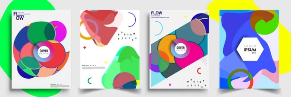 Moderne Abstracte Hoezen Cool Gradiënt Vormen Samenstelling Vector Covers Ontwerp — Stockvector