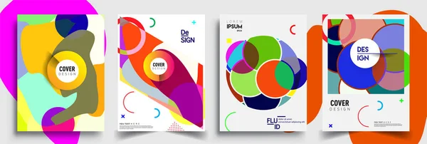 Moderne Abstracte Hoezen Cool Gradiënt Vormen Samenstelling Vector Covers Ontwerp — Stockvector