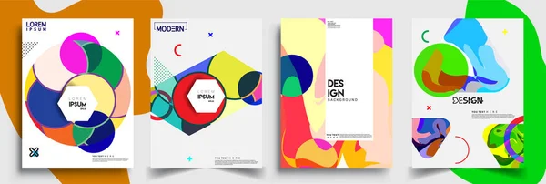 Moderne Abstracte Hoezen Cool Gradiënt Vormen Samenstelling Vector Covers Ontwerp — Stockvector