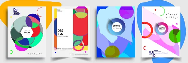 Moderne Abstracte Hoezen Cool Gradiënt Vormen Samenstelling Vector Covers Ontwerp — Stockvector