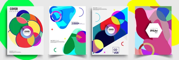 Moderne Abstracte Hoezen Cool Gradiënt Vormen Samenstelling Vector Covers Ontwerp — Stockvector