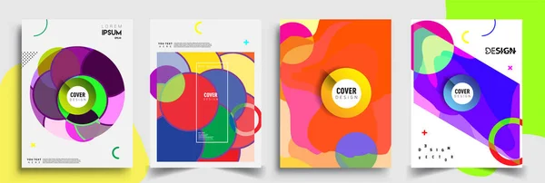 Moderne Abstracte Hoezen Cool Gradiënt Vormen Samenstelling Vector Covers Ontwerp — Stockvector