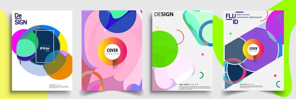 Moderne Abstracte Hoezen Cool Gradiënt Vormen Samenstelling Vector Covers Ontwerp — Stockvector