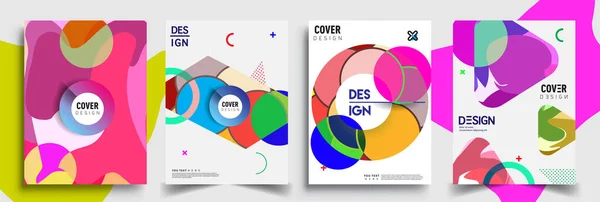 Moderne Abstracte Hoezen Cool Gradiënt Vormen Samenstelling Vector Covers Ontwerp — Stockvector