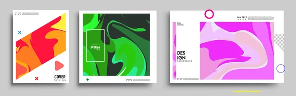 Moderne Abstracte Omslagen Cool Gradiënt Vormen Samenstelling Vector Covers Ontwerp — Stockvector