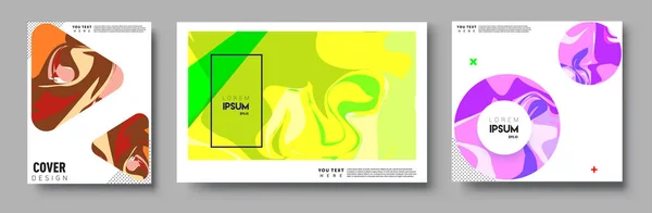 Moderne Abstracte Omslagen Cool Gradiënt Vormen Samenstelling Vector Covers Ontwerp — Stockvector
