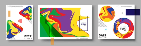 Moderne Abstracte Hoezen Cool Gradiënt Vormen Samenstelling Vector Covers Ontwerp — Stockvector