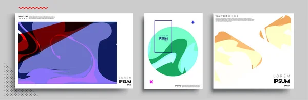 Moderne Abstracte Hoezen Cool Gradiënt Vormen Samenstelling Vector Covers Ontwerp — Stockvector