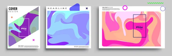 Moderne Abstracte Hoezen Cool Gradiënt Vormen Samenstelling Vector Covers Ontwerp — Stockvector