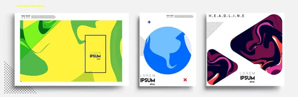 Moderne Abstracte Omslagen Cool Gradiënt Vormen Samenstelling Vector Covers Ontwerp — Stockvector