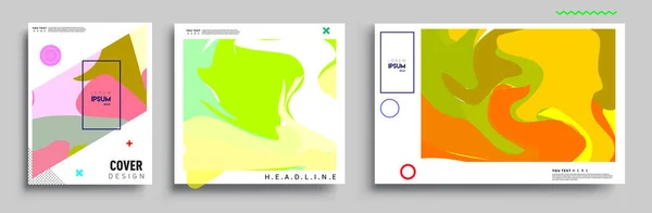 Moderne Abstrakte Cover Sets Kühler Verlauf Formt Zusammensetzung Vektor Deckt — Stockvektor