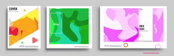 Moderne Abstracte Omslagen Cool Gradiënt Vormen Samenstelling Vector Covers Ontwerp — Stockvector