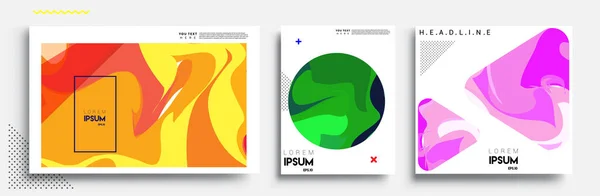 Moderne Abstracte Omslagen Cool Gradiënt Vormen Samenstelling Vector Covers Ontwerp — Stockvector