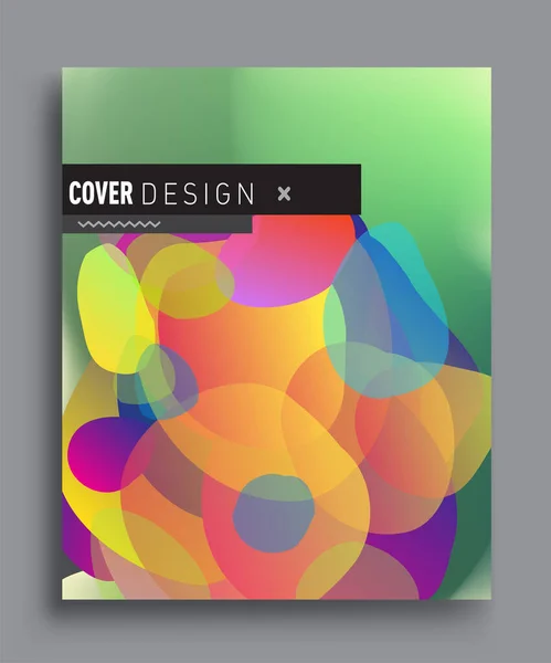 Modern Abstract Covers Set Cool Gradient Shapes Composition Vector Covers — Stock Vector