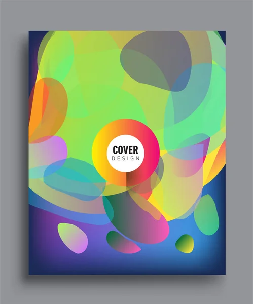 Modern Abstract Covers Cool Gradient Shapes Composition Vector Covers Design — Stock Vector