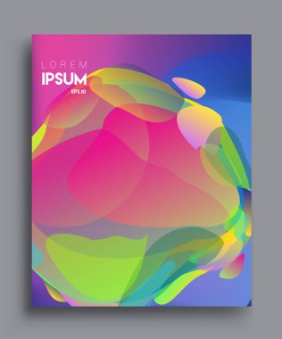 Modern soyut kapaklar. Cool gradient şekilleri bileşimi, vektör tasarımı kapsar.